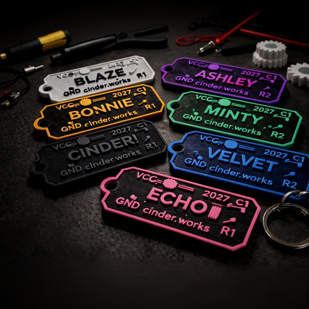 Keychains AI-generated product shot with tools and dramatic lighting