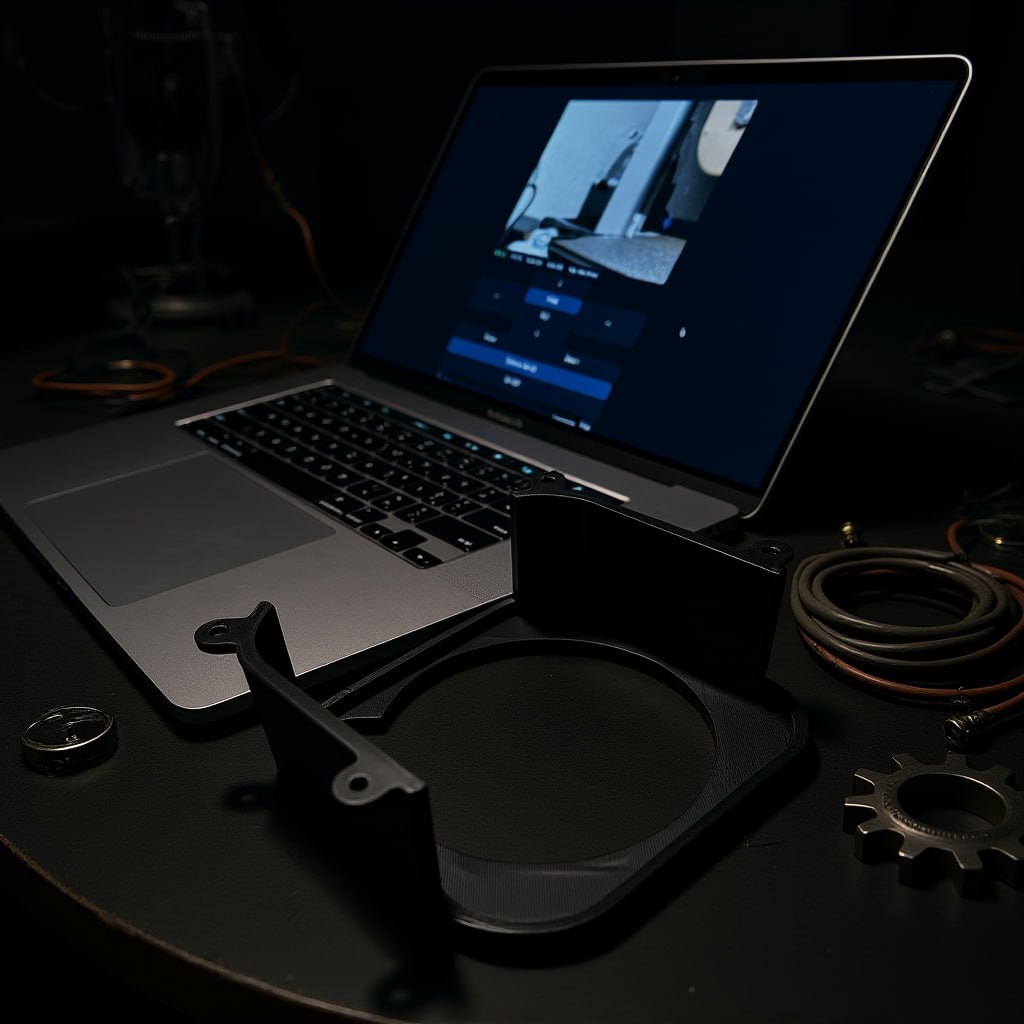 Mac Mini mount AI-generated product shot with dramatic lighting