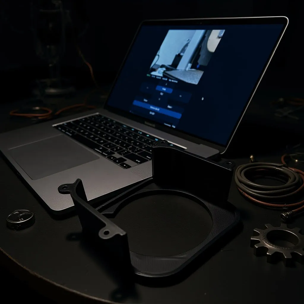 Mac Mini mount AI-generated product shot with dramatic lighting